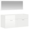 vidaXL Bathroom Cabinet with Mirror High Gloss White Engineered Wood