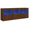 vidaXL Sideboard with LED Lights Brown Oak 181.5x37x67 cm