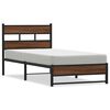 vidaXL Metal Bed Frame without Mattress Brown Oak 75x190 cm Small Single