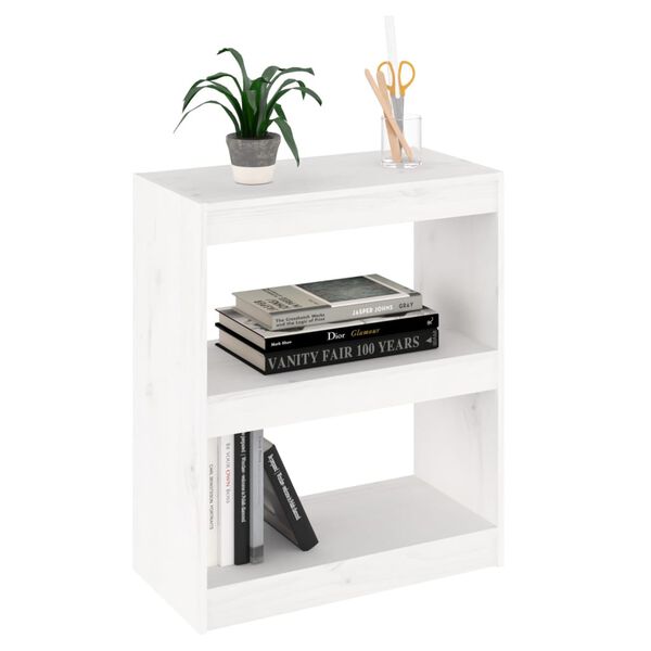 vidaXL Book Cabinet/Room Divider White 60x30x71.5 cm Solid Wood Pine
