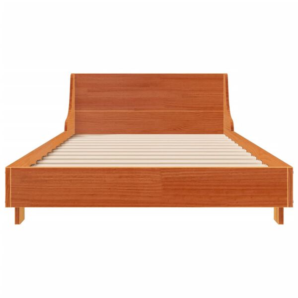 vidaXL Bed Frame without Mattress Wax Brown 100x200 cm Solid Wood Pine