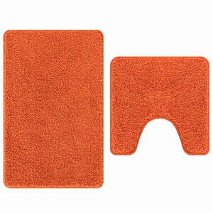 vidaXL Anti-slip Bath Mat Set 2 pcs Orange 50 x 50 cm PP