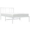 vidaXL Metal Bed Frame without Mattress with Headboard White 75x190cm