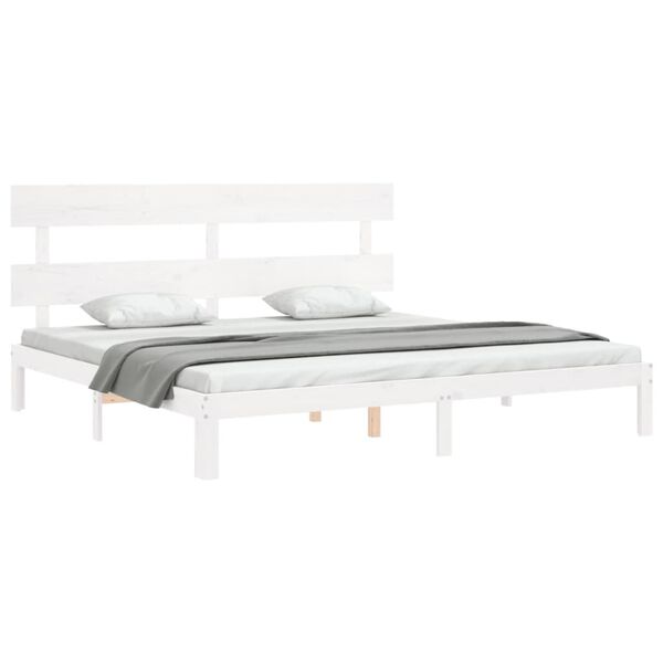 vidaXL Bed Frame without Mattress White 200x200 cm Solid Wood Pine