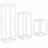 vidaXL 3 Piece Plant Stand Set White Solid Wood Pine