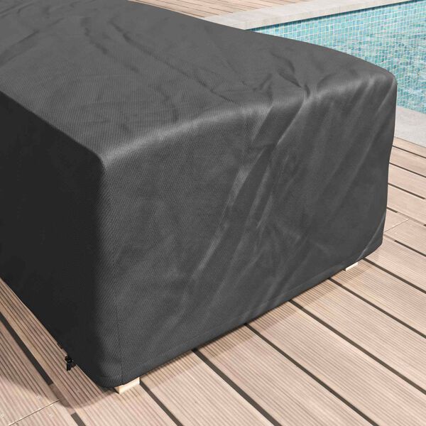vidaXL Loungers Cover Plain Black 74 x 210 x 40 cm Fabric