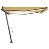 vidaXL Manual Retractable Awning with LED 400x300 cm Yellow and White