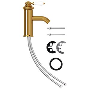 vidaXL Bathroom Basin Faucet Gold 130x180 mm