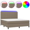 vidaXL Box Spring Bed with Mattress&LED Taupe 180x200 cm Fabric