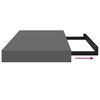 vidaXL Floating Wall Shelves 2 pcs High Gloss Grey 50x23x3.8 cm MDF