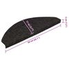 vidaXL Stair Mats Self-adhesive 20 pcs Black 56x17x3 cm