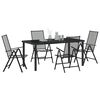 vidaXL Garden Dining Set Folding 5 pcs Anthracite Steel