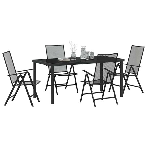 vidaXL Garden Dining Set Folding 5 pcs Anthracite Steel
