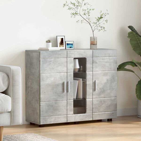 vidaXL Sideboard Concrete grey 55.5 x 29 x 100 cm Engineered Wood