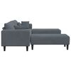 vidaXL Velvet Sofa with Cushion 3 pcs Dark Grey 208 cm Velvet