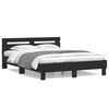 vidaXL Bed Frame without Mattress Black 140x190 cm