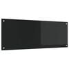 vidaXL Kitchen Backsplash Black 110 x 40 cm Tempered Glass