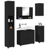 vidaXL Bathroom Furniture Set 5 pcs Black Engineered Wood and Metal