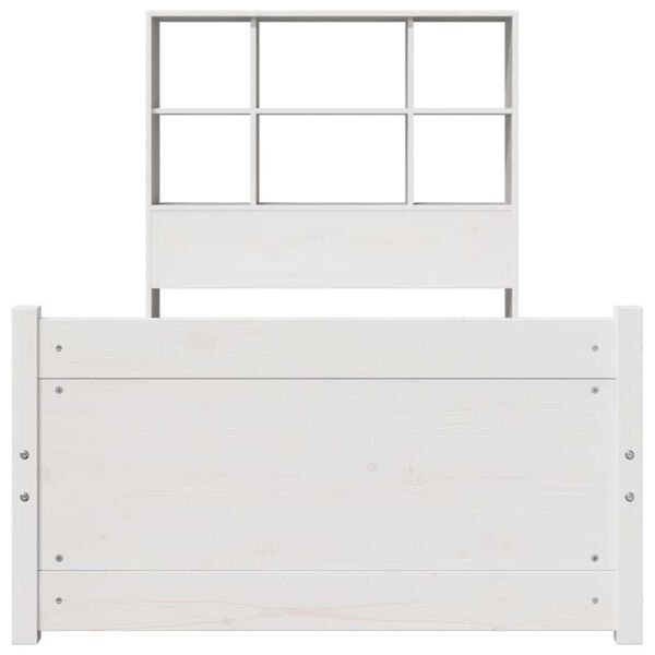vidaXL Bookcase Bed without Mattress White 90x200cm Solid Wood Pine