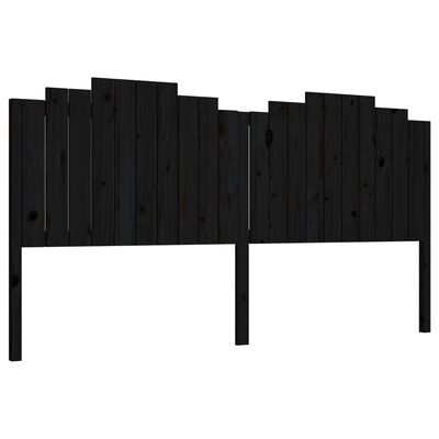 vidaXL Bed Headboard Black 206x4x110 cm Solid Wood Pine