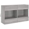vidaXL 6 Piece TV Wall Cabinet Set with LED Lights Grey Sonoma