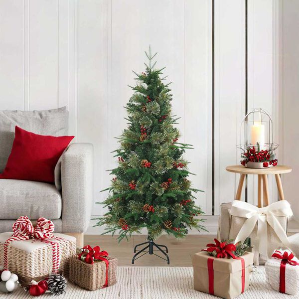 vidaXL Artificial Hinged Christmas Tree Green 120 cm PVC, PE and Steel