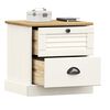 vidaXL Bedside Cabinet VIGO White 42x35x42 cm Solid Wood Pine