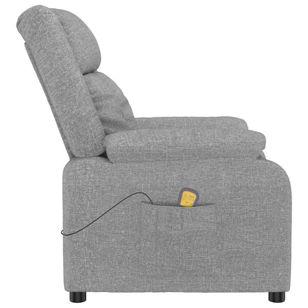 vidaXL Massage Chair Light Grey Fabric