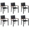 vidaXL 7 Piece Garden Dining Set Black