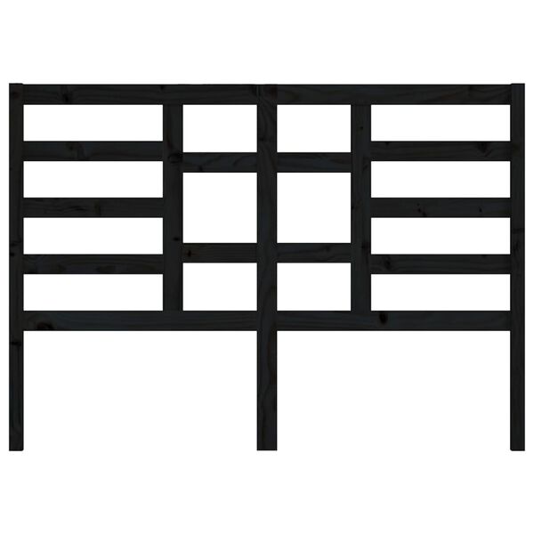 vidaXL Bed Headboard Black 156x4x104 cm Solid Wood Pine