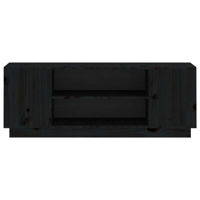vidaXL TV Cabinet Black 110x35x40.5 cm Solid Wood Pine