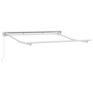 vidaXL Awning Frame Manual Adjustable White 2.5 x 2 m Steel