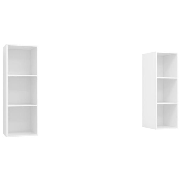 vidaXL Wall-mounted TV Cabinets 2 pcs White Engineered Wood