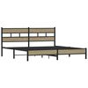 vidaXL Metal Bed Frame without Mattress Sonoma Oak 200x200 cm
