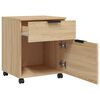 vidaXL Mobile File Cabinet with Wheels Sonoma Oak 45x38x54 cm Engineered Wood