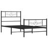 vidaXL Metal Bed Frame without Mattress with Footboard Black 80x200cm