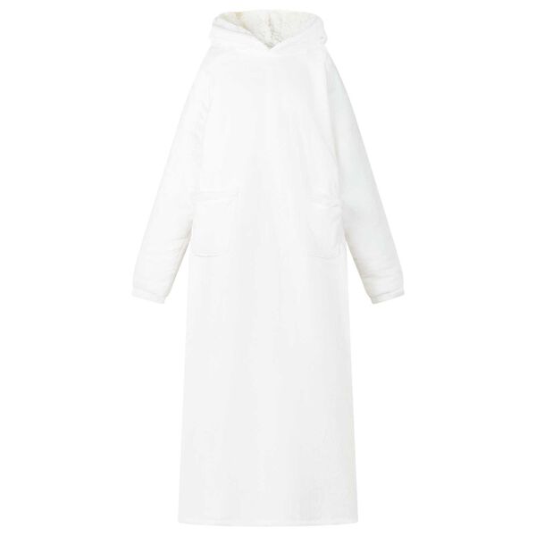 vidaXL Blanket Hoodie White L Fleece and Flannel