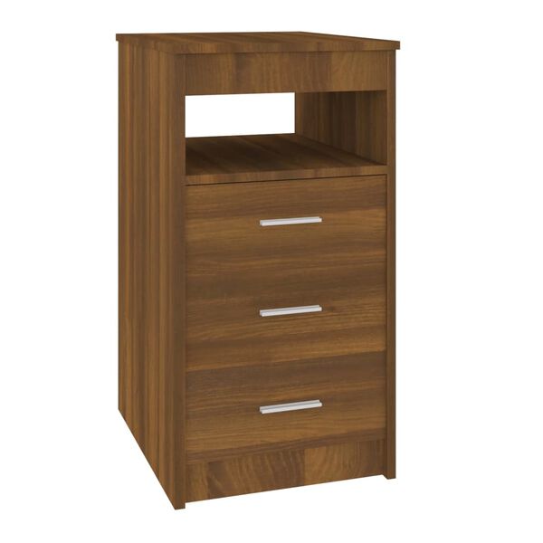 vidaXL Drawer Cabinet Brown Oak 40x50x76 cm Engineered Wood