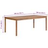 vidaXL Garden Table 200x100x77 cm Solid Teak Wood