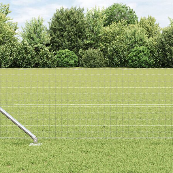 vidaXL Fence Post 7 pcs Silver Steel