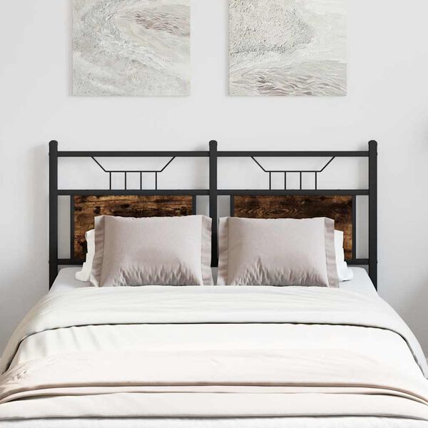 vidaXL Replace Headboard Smoked Oak 120 cm Engineered Wood and Steel