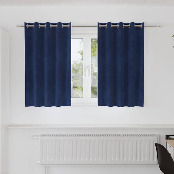 vidaXL Blackout Curtains 2 pcs Dark Blue 140 x 140 cm Velvet
