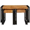 vidaXL Nesting Table 3 pcs Brown and Black Solid Mango Wood and Metal