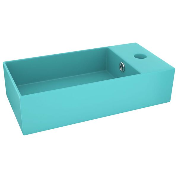 vidaXL Bathroom Sink with Overflow Ceramic Light Green