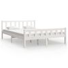 vidaXL Bed Frame without Mattress White Solid Wood King Size