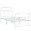 vidaXL Metal Bed Frame without Mattress with Footboard White 90x200cm