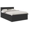 vidaXL Bed Frame with Headboard Black 150 x 200 cm Engineered Wood