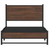 vidaXL Metal Bed Frame without Mattress Brown Oak 107x203 cm