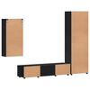 vidaXL TV Cabinet Set with Drawer FLORIN Black Engineered Wood