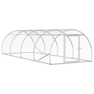 vidaXL Chicken Coop Silver 400 x 150 x 100 cm Galvanised Steel